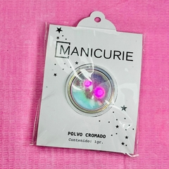 Polvo Cromado - Aurora Tornasol celeste/cereza #1 - ManiCurie