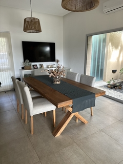 MESA X PIE EN MADERA EN ZOITA 2" C/R - comprar online