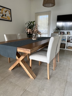 Imagen de MESA X PIE EN MADERA EN ZOITA 2" C/R