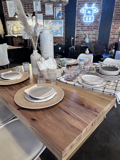 MESA U CUADRADA PIE EN MADERA EN ZOITA 2" C/R - tienda online