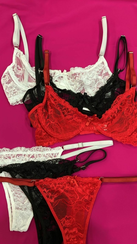 Conjunto de Encaje con Aro y Colaless Regulable - Sensualidad al Alcance de Todos 174d