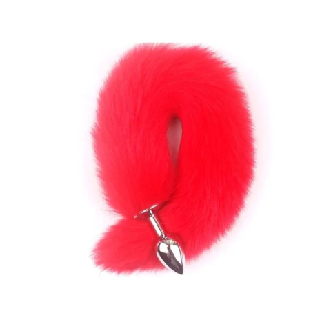 Plug anal de aço "M" com cauda vermelha