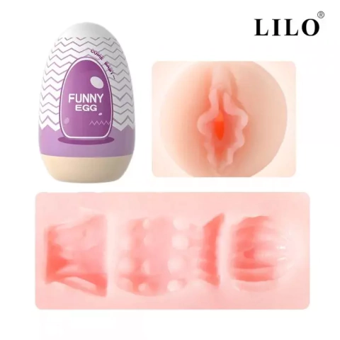 MASTURBADOR VAGINA EGG FUNNY ROXO