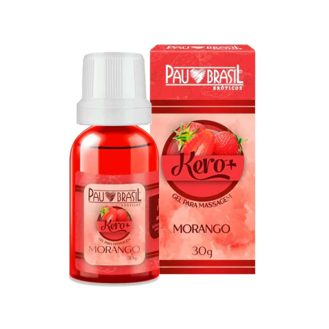 KERO + GEL BEIJÁVEL PARA MASSAGEM 30G MORANGO