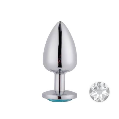 PLUG ANAL AÇO "M" PEDRA REDONDA TRANSP 8,2 X 3,4