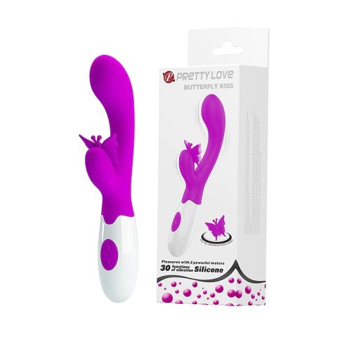 VIBRADOR PONTO G E CLITOR BUTTERFLY KISS PILHA 7195