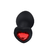 PLUG ANAL SILICONE PRETO "M" CORAÇÃO VERMELHO - comprar online