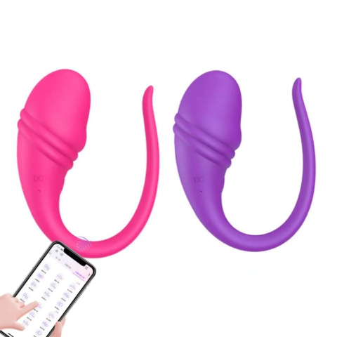 CAPSULA VIBRATORIA FORMATO GLANDE POR APP ROXO