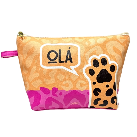 NECESSAIRE G DE MÃO - ONÇA ROSA