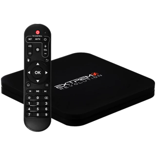 Receptor FTA Azamerica EXTREMO REVOLUTION 4K Ultra HD com IPTV e 8GB + 2GB de RAM Bivolt - Preto
