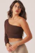 Crop Top Seamless FLOGA chocolate - FERIA en internet