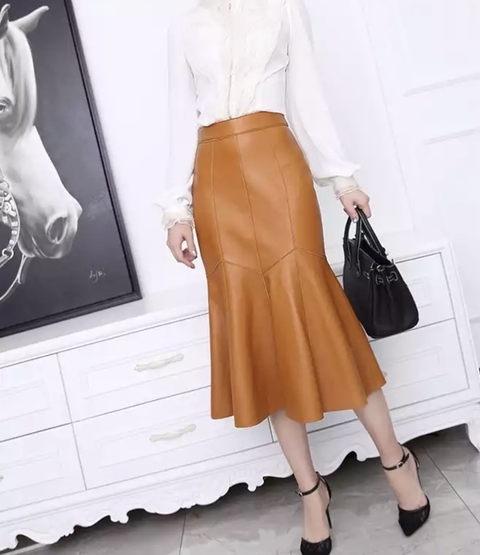 Saia Caramelo Recortes (Pelica)