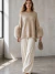 Blusa Bege (Lã + Pele Natural)