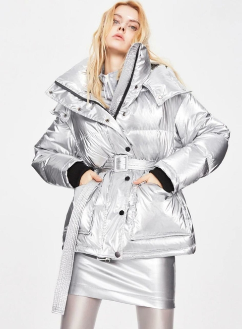 Jaqueta Puffer Metalizada (Prateada)
