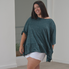 Poncho lurex con volados (60BRI)