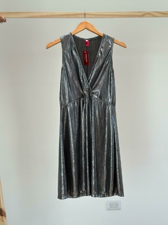 Vestido cruzado cleo foyl brillo (7046)