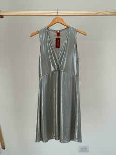 Vestido cruzado cleo foyl brillo (7046) - comprar online