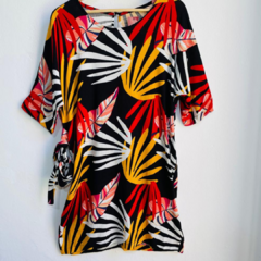 Vestido lino estampado con lazo (V510) en internet