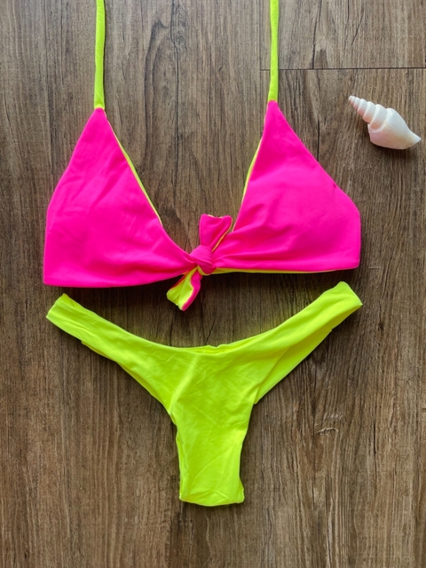 Biquini lace up neon