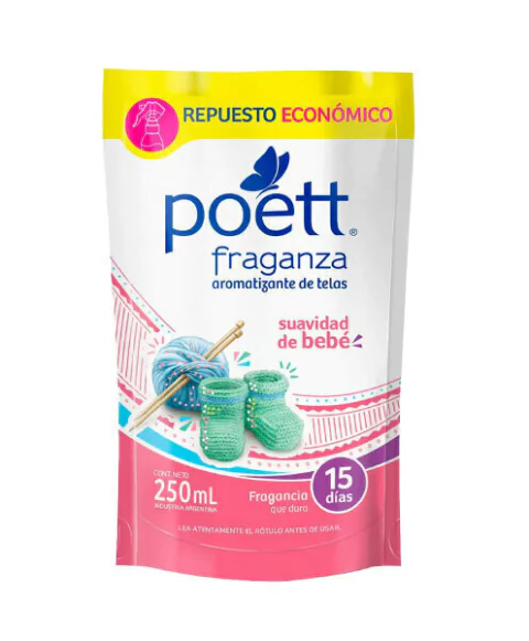 PERFUME PARA TELAS POETT SUAVIDAD DE BEBE 250ML DP