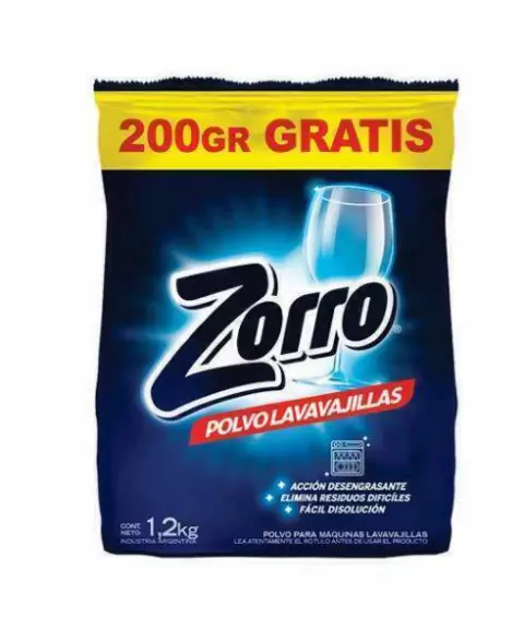 POLVO PARA LAVAVAJILLAS ZORRO 1.2KG