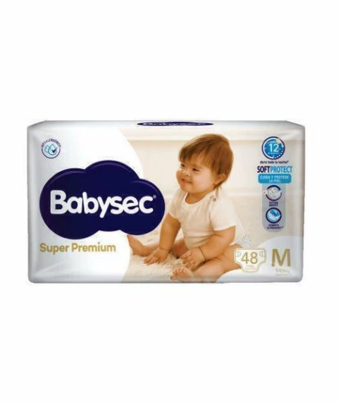 PAÑAL DESCARTABLE BABYSEC SUPER PREMIUM MEDIANOS 48U