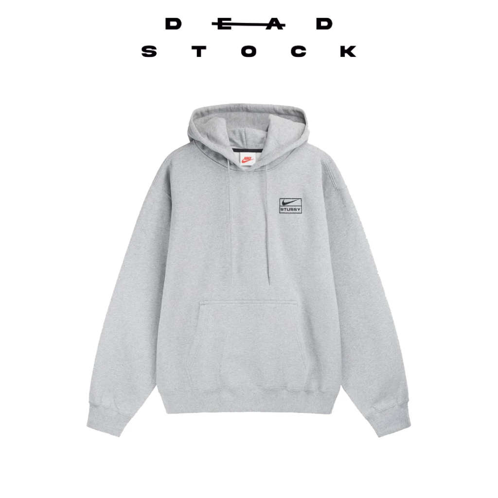 Stussy X Nike Fleece Zip Hoodie Grey Heather thumbnail 3