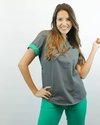 Casaca lisa Gris con verde