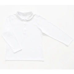 Remera Cuello Baby Bordado blanca
