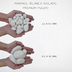 Piedra marmol rolado premium blanco pulido brillante - comprar online