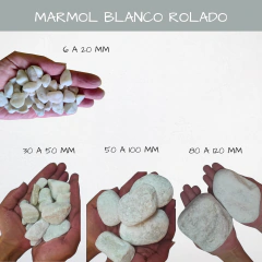 Piedra marmol rolado /redondeada blanco - comprar online