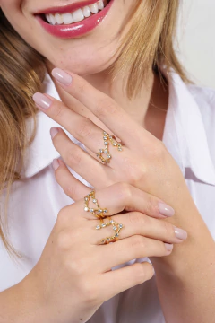 Anillo de Piscis en plata con baño de oro o rodio - Lily Silvestre - Joias personalizadas e exclusivas