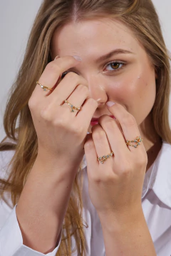 Anel de Touro em ouro 18K com Safiras brancas ou Brilhantes - Lily Silvestre - Joias personalizadas e exclusivas
