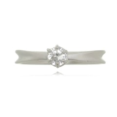 18K White Gold Tiff solitaire ring matte finish or polished - buy online