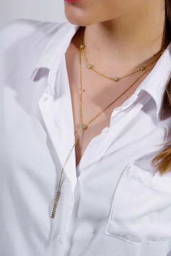 Collar corbata Pequeña Constelación en plata con baño de oro o rodio - Lily Silvestre - Joias personalizadas e exclusivas