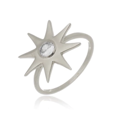 Anillo de Sol en oro 18K con Zafiro blanco o Brillante - comprar online