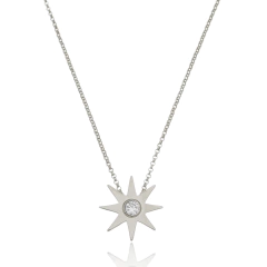 Collar de Sol en oro 18K con Zafiro blanco o Brillante - comprar online