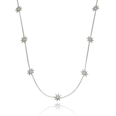 18k Gold tiny Suns choker with white Sapphires or Diamonds - buy online