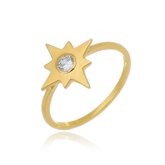 950 Sterling Silver Star Ring gold or rhodium plated - buy online