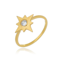 Anillo de Estrella en plata con baño de oro o rodio - comprar online