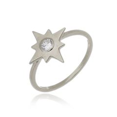 950 Sterling Silver Star Ring gold or rhodium plated