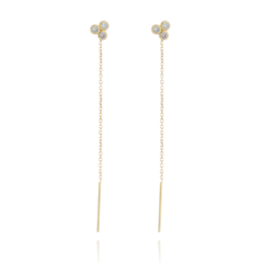 18k Gold Shooting Star earrings with white Sapphires or Diamonds - buy online