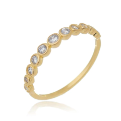 Anel gradual em ouro 18K com Safiras brancas ou Brilhantes