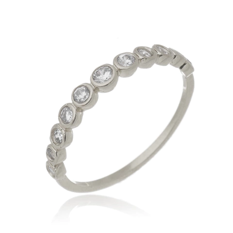 950 Sterling Silver Gradual Ring gold or rhodium plated