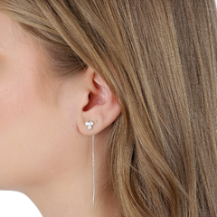 18k Gold Shooting Star earrings with white Sapphires or Diamonds