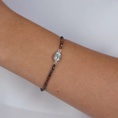 Pulseira de jaspes marrons naturais e grão de café em ouro 18K - Lily Silvestre - Joias personalizadas e exclusivas