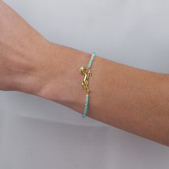 18K Gold horse natural amazonite bracelet - Lily Silvestre - Joias personalizadas e exclusivas