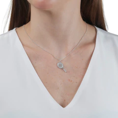 950 Sterling silver gold or rhodium plated sparkly tennis racket necklace - Lily Silvestre - Joias personalizadas e exclusivas