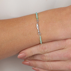 18K Gold swimmer natural amazonite bracelet - Lily Silvestre - Joias personalizadas e exclusivas