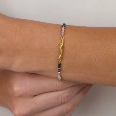 18K Gold swimmer natural tourmaline bracelet - Lily Silvestre - Joias personalizadas e exclusivas